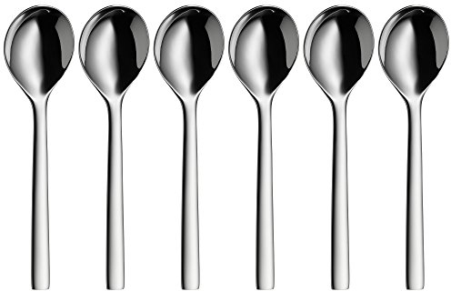 WMF Nuova Suppenlöffel Set 6-teilig, 17 cm, Müslilöffel, Kinderlöffel, Cromargan Edelstahl poliert spülmaschinengeeignet