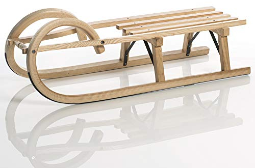 Sirch Hörnerschlitten Standard Plus mit Lattensitz (Länge: 100 cm, esche lackiert 2 Bockstützen)