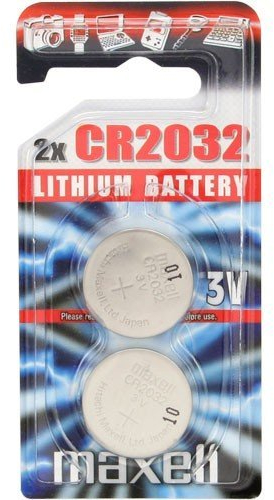 Maxell CR2032, Main Battery Master Lithium Coin Cell Battery 3 V Blister Pack of 2 by Maxell