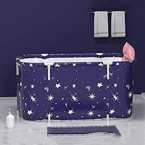 XQHD Plegable Bañera Portátil Bañeras Adultos SPA, Niños Baño SPA Barril Desmontable Cabina De Ducha Viaje Ideal para Baño De Hielo Baño Caliente,Blue