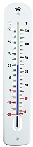 Großes Außenthermometer, 380 mm, Gartenthermometer, für den Außenbereich, im Gewächshaus, auf der Terrasse, auf der Sonnenterasse, im Schuppen, an der Wand, klassisches Thermometer, für innen, außen,