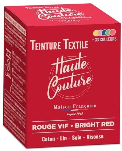 Haute Couture Rot Textilfarbe – 350g – Knallrot - Alles-in-Einem – Fertig zur Anwendung für Kleidung und Stoffe