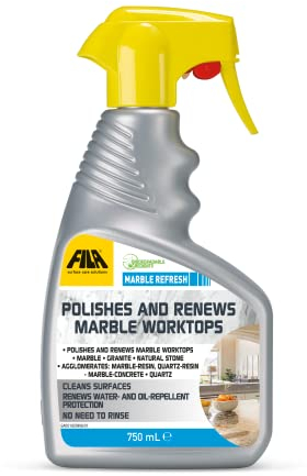FILA Surface Care Solutions, MARBLE REFRESH, Marble Cleaner for Worktops, Polishes and Renews Kitchen Worktop, ideal for Granite, Quartz and All Natural Stone, Stain Remover, 750ml