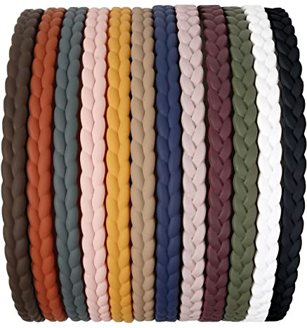 WOVOWOVO 7mm Thin Headbands For Women, 12 Pcs Plastic Headband with Teeth Head Bands Combing Hairbands Hair Accessories for Girls, Teens and Women
