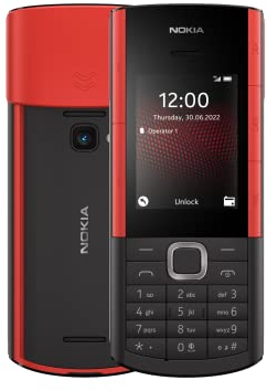 Nokia 5710 Xpress Audio Feature Phone mit integrierten kabellosen Earbuds, MP3-Player, kabellosem FM-Radio, speziellen Musiktasten und noch größerem Akku – Schwarz