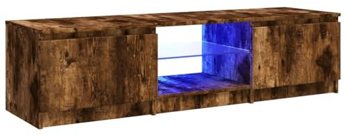 vidaXL TV-Schrank mit LED-Leuchten Räuchereiche 140x40x36 cm