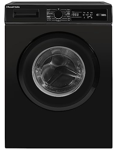 Russell Hobbs Freestanding Washing Machine, 6kg Capacity, 1200 rpm, 15 Programmes, Eco Technology, Rapid Wash Cycles, Black, RH612W110B