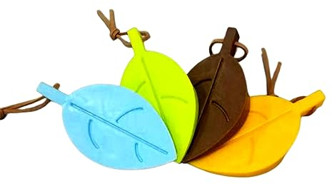 LJFEA 4 Pcs Topes de Puertas Decorativos de Silicona, Diseño de Hojas para Protector de Dedos de cuña