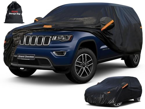 Kayme 7 Layers SUV Car Cover Custom Fit for Jeep Grand Cherokee (2010-2025) Waterproof All Weather for Automobiles, Outdoor Full Cover Rain Sun UV Protection.