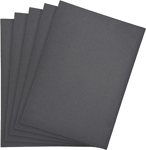 TOP-VIGOR 5Pcs 500 Grit Wet Dry Sandpaper, 9 Inch x 11 Inch Assorted Sanding Sheets Abrasive Paper for Wood Furniture Metal Automotive Polishing