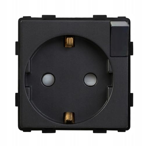 Inserto per presa 230 V, nero con interruttore RTX SH