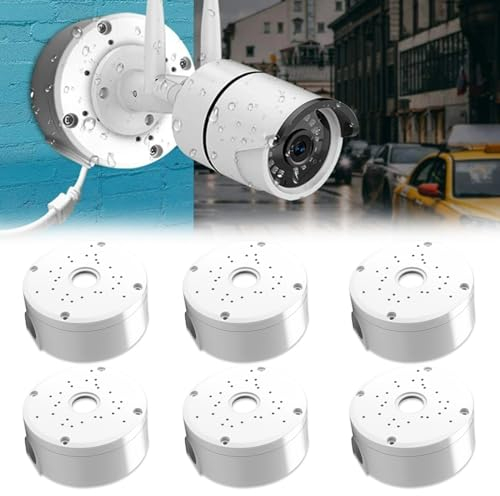 Confezione da 6 scatole di giunzione impermeabili in metallo e alluminio per telecamera di sorveglianza