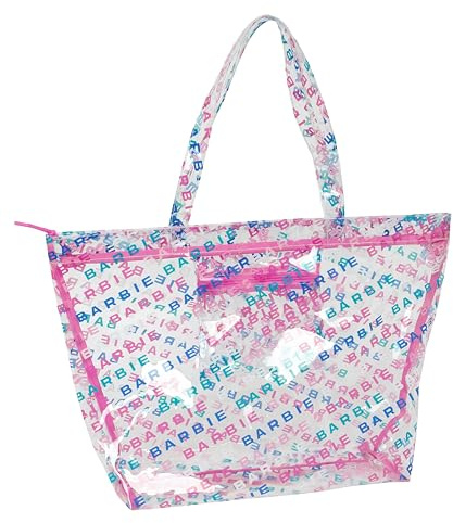 safta BARBIE LOGOMANIA Einkaufstasche für Damen, Shopping-Tasche, bequem und vielseitig, Qualität und Widerstandsfähigkeit, 54 x 17 x 35 cm, Altrosa, Pink, Estándar, Casual