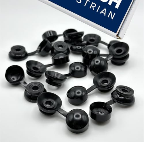 Black Corrugated Roofing Plastic Screw Cover Strap Caps (200 Pack)