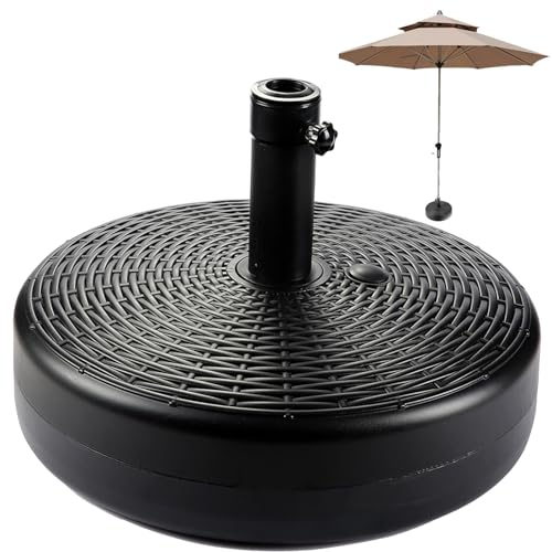 Schirmhalter Sonnenschirmstände Schirmständer Anthrazit Ständer aus Kunststoff Rund Form zu Garten Terrasse Strand Rattan Sonnenschirmfuß befüllbar mit Sand Wasser oder Kies Sonnenschirm Flagge