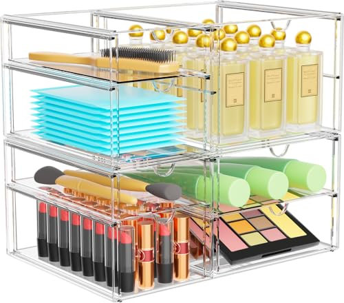 Acryl Schreibtisch Organizer Mit 7 Schubladen, 2 Stücke Schubladen organizer, Schminktisch Organizer, Gewürz Organizer Geeignet Für Büromaterial Kosmetische Produkte Gewürz haargummi aufbewahrung