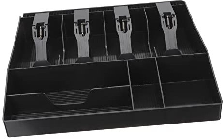 COHEALI Kassenbox Supermarkt Schublade Münzzählerablage Registrierkassen-einsatzschale Bargeldhalter Kasseneinsatz Geldaufbewahrungsständer Münzzähler Sparschwein Münzfach Black Acryl