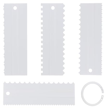 4 Pcs Plastic Cake Scraper Set，Cake Scraper，Cake Scraper Buttercream Smoother，Buttercream Scraper for Cakes, Fondant, Mousse, Birthday Cakes, Cream, and Cookies