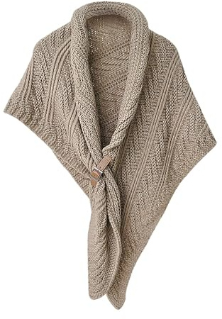 Strick Ponchos & Capes, Poncho Damen Elegant Boho Elegant Warm Schal Stola Leicht Capes Strickjacke Mode Umhang Pashminas Cashmere Feeling Große Größen Hawaii Poncho Ponchos