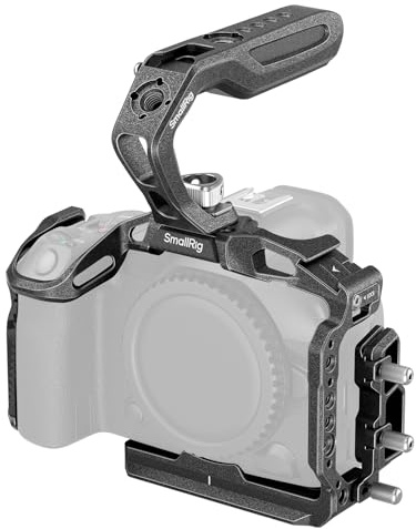 SMALLRIG Kamerakäfig-Set für Canon EOS R5 Mark II mit Griff Oben und Kabelklemme, Kamera-Rig aus Aluminiumlegierung HawkLock-Kaltschuh, 1/4''-20 und 3/8''-16 Gewindelöcher – 4976