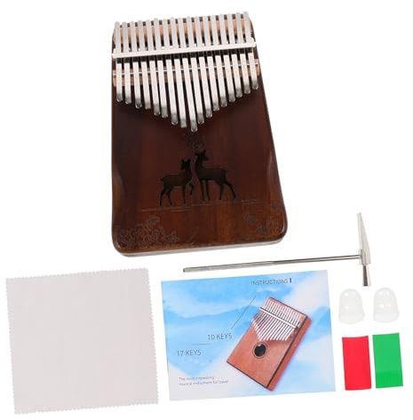 ifundom Tragbares 17-tasten Fingerklavier aus Massivem Holz mit Angenehm Klingendem Sound und Selbstlernheft für Anfänger und Studenten