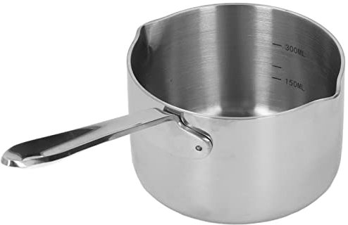 Scaldalatte, Scaldalatte per Latte Caldo in Acciaio Inossidabile da 300 Ml Scaldalatte per caffè con Beccucci Doppi per Fornelli a Induzione, a Gas o Elettrici
