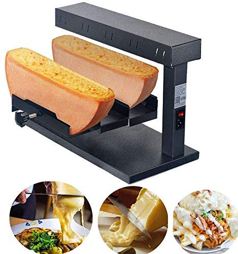 Commercial Cheese Melter Electric Raclette Cheese Grill Melter Rapid Heating Raclette Grill Tradicional Raclette Melting Machine Cheese Heater (2 Bracket)