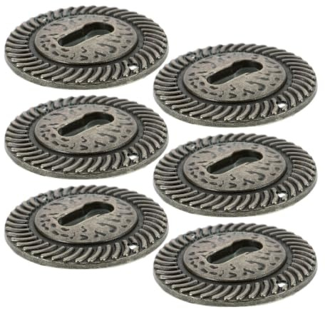 Homoyoyo 6 Pièces Plaques Métal Vintage Cache Trou De Serrure Décoratif Pour Meubles Couvre-Trous De Serrure Pour Commode Armoire Tiroir Décoration Vintage 4.00 X 4.00 X 0.20 cm | Pour Meubles Plaques Recouvrement Pour Armoires Et Commodes Design Rétro Métal Durable Relief Tiroirs 4.00 X 4.00 X 0.20 Cm