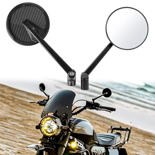 DREAMIZER Espejo retrovisor para motocicleta de 8mm y 10mm, Espejos laterales para motocicletas Compatible con MT03 MT07 TMAX Z1000 Z750 CB250F CRF250 XL700 GSR600 VZR1800