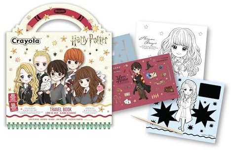 CRAYOLA - Album da Viaggio Harry Potter, Set Creativo con Pagine attività e da Disegno, Stencil, Adesivi, Scratch Art, per Bambini da 3 Anni, 35181