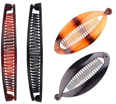 4 clips de plátano para cabello grueso y fino, pinzas para el pelo para mujeres/niñas, pinzas para el pelo de plátano, pinzas para plátanos, pinzas para pescado, clip para cola de poni (B)