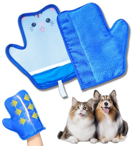 Wenosda 2 Stück Tierhaarentferner Handschuh Pet Hair Remover Glove, Antistatisch & Wiederverwendbar Für Haustiere und Möbel