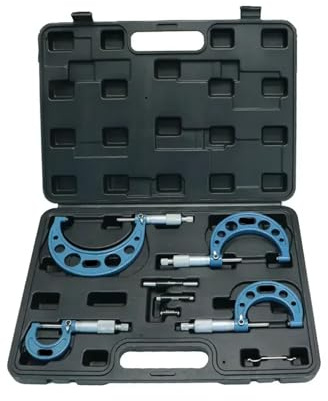 micrómetro, Juego de micrómetros exteriores de 0 a 25 mm, 25 a 50 mm, 50 a 75 mm, 75 a 100 mm, calibre micrométrico de 0,01 mm, herramientas de medición micrométrica