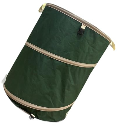 Rdxanc Cubo de basura plegable con tela Oxford resistente y base dura para jardín al aire libre, colección de hojas de residuos