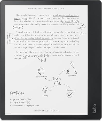Kobo Elipsa | Refurbished zertifizierter eReader | 10,3 Zoll Antireflex-Touchscreen | Anmerkung auf eBook | 32 GB Speicher (Renewed)