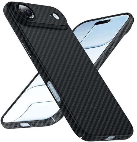 Phoneaura Carbonhülle FÜR iPhone 17 AIR Carbon Optik kompatibel mit MAGSAFE I Case I Schutzhülle I Handyhülle I Schutzglas [flaches Design+ Carbon Optik+ 2 Schutzgläser inklusive]