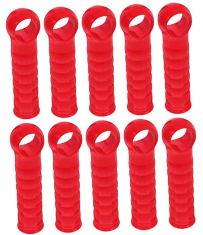 TOYANDONA 10pcs Red Plastic Mop Handle End Caps 22mm Broom Rod Replacement Sleeves for Cleaning Tools and Home Use Mop and Broom Pole Grip Covers