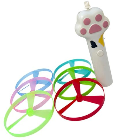 Tsophreniq Interaction - Platillo volador eléctrico para mascotas con luz LED, estimulante de instintos felinos, ejercicio en interiores, platillo volador, juguete para mascotas y gatos