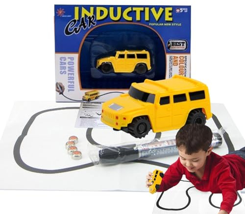 Magisk Induktiv Leksakslastbil,Automatisk Linjeföljande Fordon | Pedagogisk Grävmaskinsleksak Följer Vilken Helst Ritad Svart Linje med Optisk Sensor | För Pojkar Och