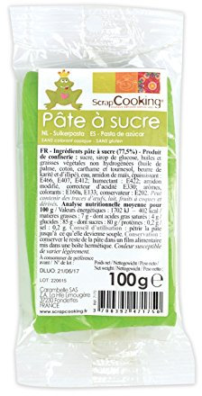 Pasta de azúcar verde pradera 100 g