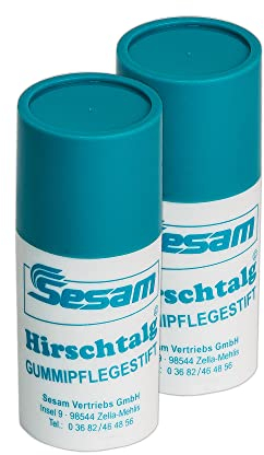 Sesam 2 Stück Hirschtalg Gummipflegestifte, Hirschtalgstifte, Gummibalsam, Gummipflegemittel, Türgummipflege, Inhalt: 25 ml, Set