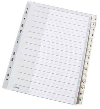 LEITZ Register 1276 blanko / Vollformat DIN A4 / Polypropylen / 15-teilig