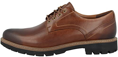 Clarks Batcombe Hall Derby - Zapatos de Cordones para Hombre, Marrón (Dark Tan Lea), 42 EU