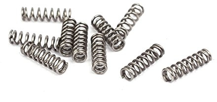 0.5mmx3mmx10mm 304 Stainless Steel Compression Springs Silver Tone 10pcs