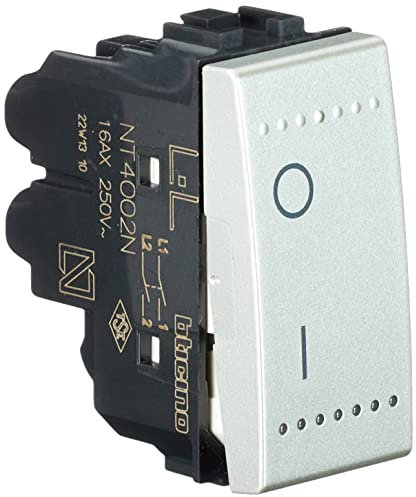 BTicino SNT4002NF Livinglight Interruttore Bipolare, Grigio Tech
