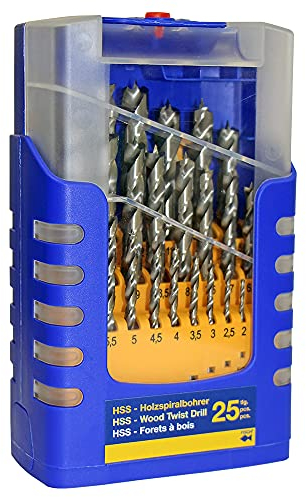 HSS Holzspiralbohrer Set 25-tlg. / Ø 1-13 mm