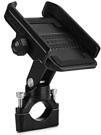 Motorcycle Phone Holder Adjustable 360 Degree Rotatable Motorcycle Handlebar Mount Holder Bracket for 4-6inch Mobile Phone Black, motowolf