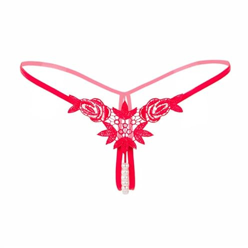 Difference U Women's Underwear Set Side Adjustable Bikini Panties Sexy Thong (Red)