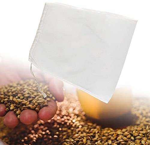 Filter Bag, 100 Mesh Reusable Muslin Straining Bag Fine Mesh Food Strainer Filter Bags for Fruit Cider Grape Beer Wine Press Drawstring Straining Brew in a Bag(20x30cm)