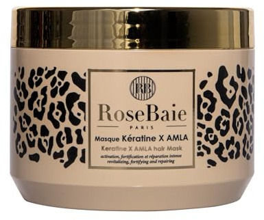 ROSEBAIE | Masque Profond Réparateur Huile d'Amla et Kératine | Cheveux Secs et Très Secs | Gamme Premium | 500ml | Brillance Miroir | ÉDITION LIMITÉE